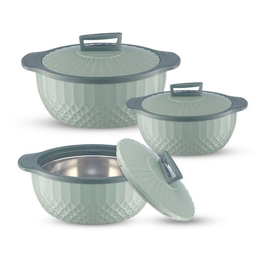 Eternity Inner Steel Insulated 750, 1000 & 1500 Ml Thermoware Casserole Set Of 3