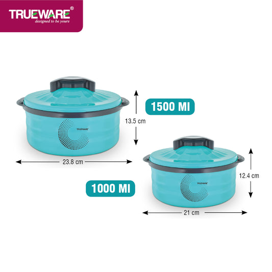 Stylus Casserole Set Of 2 | 1200Ml/1800Ml Inner Steel Casserole | Pu Insulated