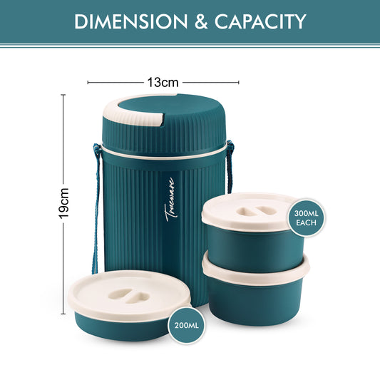 Meal Insulated Lunch Box (Blue, Medium)Plastic,1100 Ml