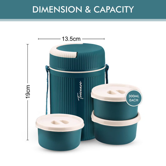 Meal Insulated Lunch Box (Blue, Large)Plastic,1100 Ml