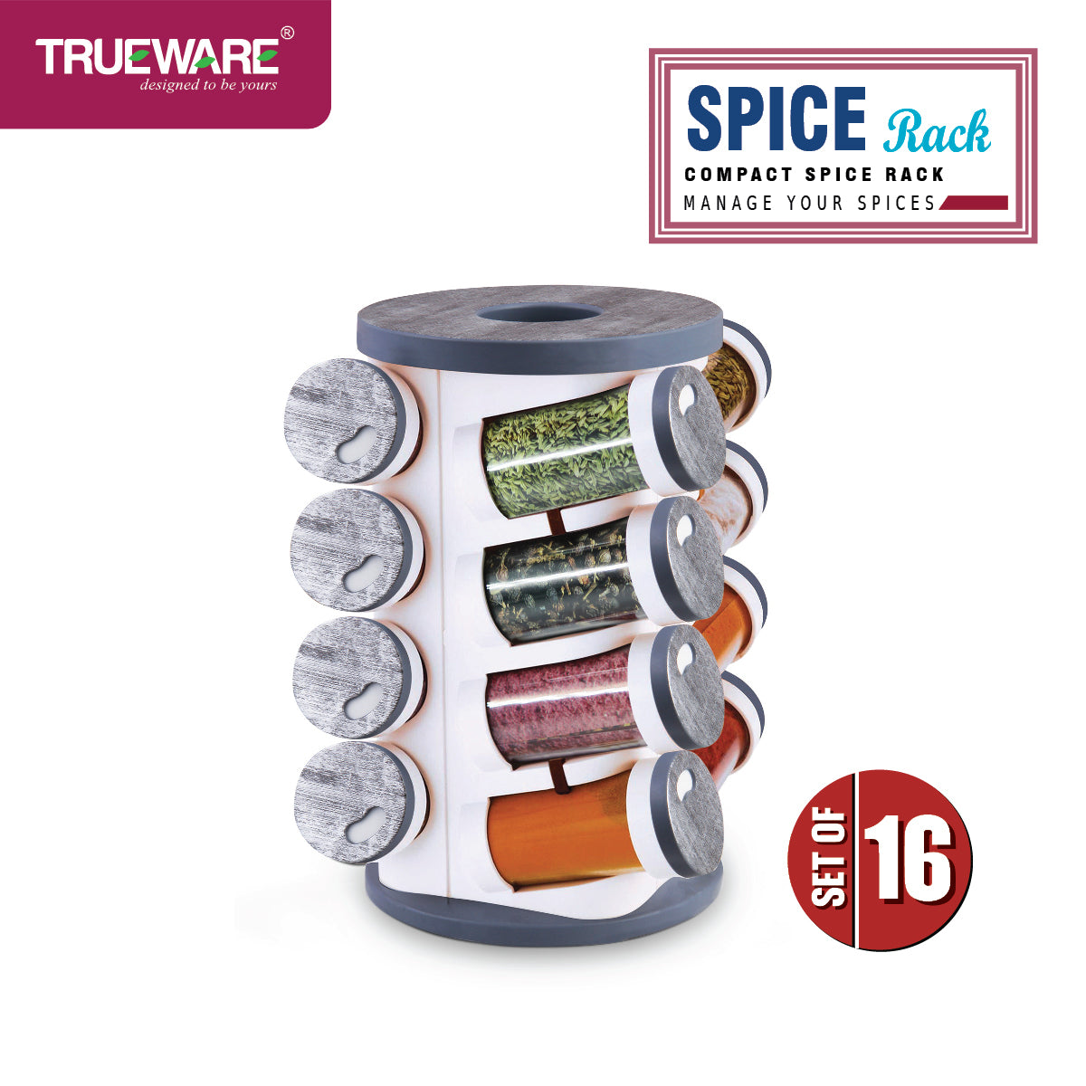 Trueware Spice Rack Box 16 In 1_SPC-P-011