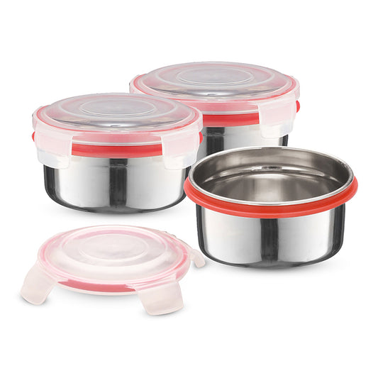 Steel Clip & Close Container 3 Pcs Set