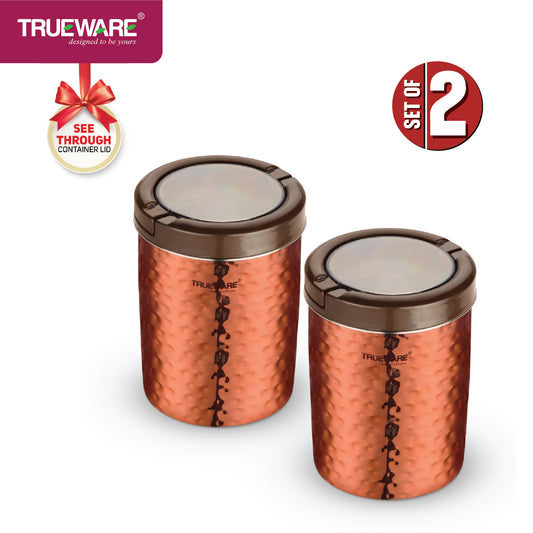 Steel Canister Liftup Airtight 750 2Pcs Set (W/Out Chrome)