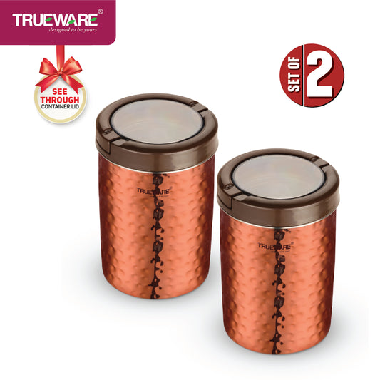 Steel Canister Liftup Airtight 1000 2Pcs Set (W/Out Chrome)