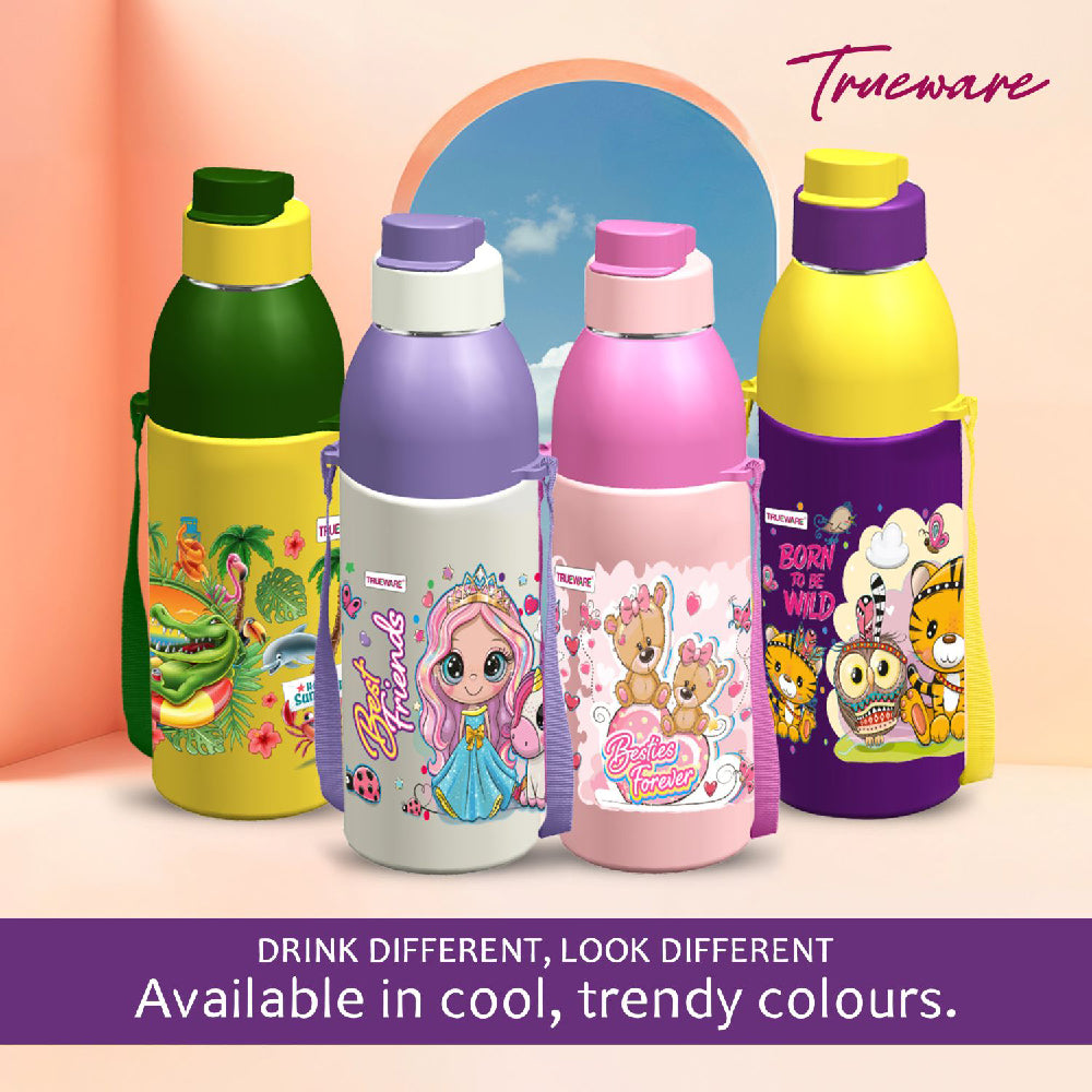 Trueware Aqua Sip Junior Inner Stainless Steel Kids Water Bottle | 520 ml