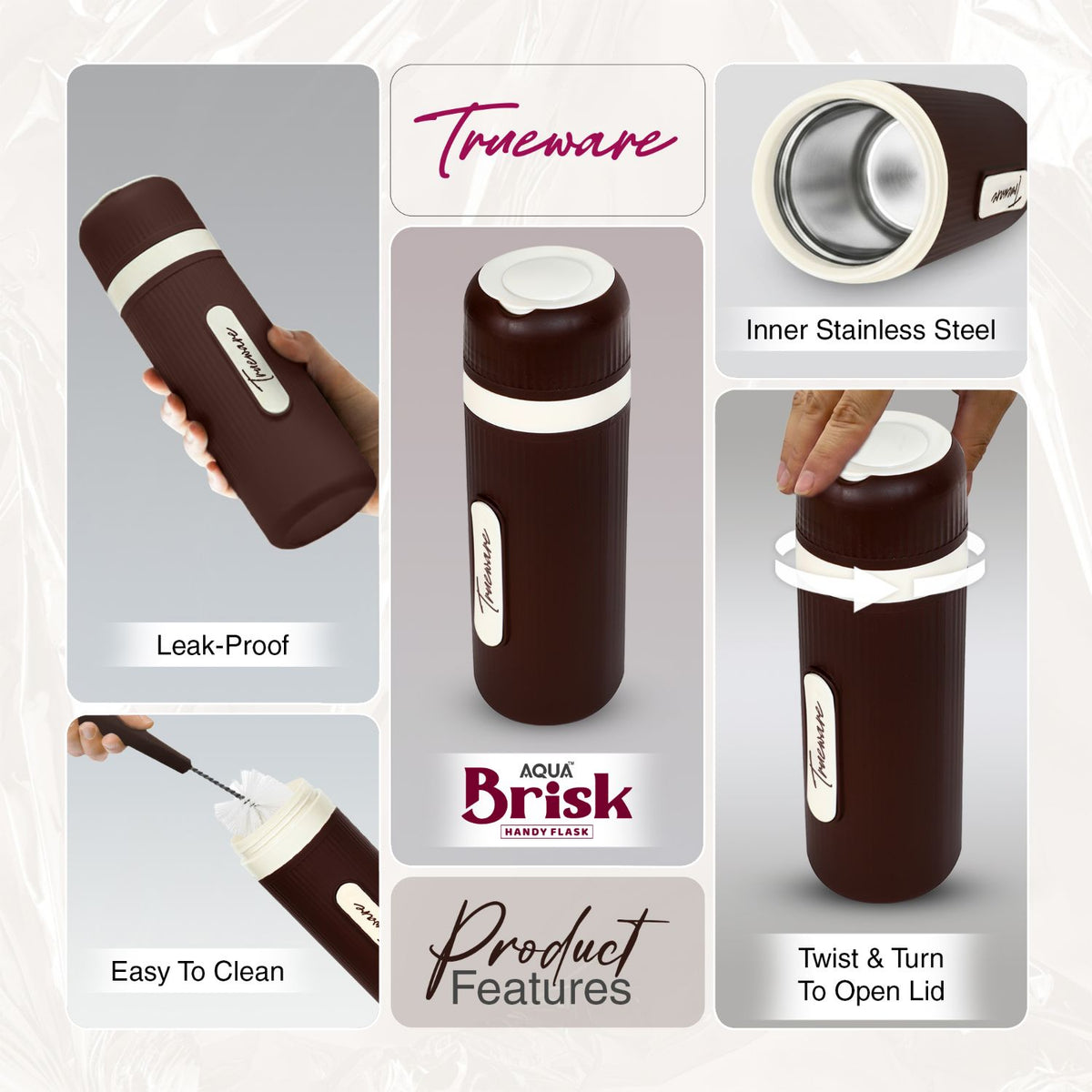 Trueware Aqua Brisk Handy Flask | 500 ml