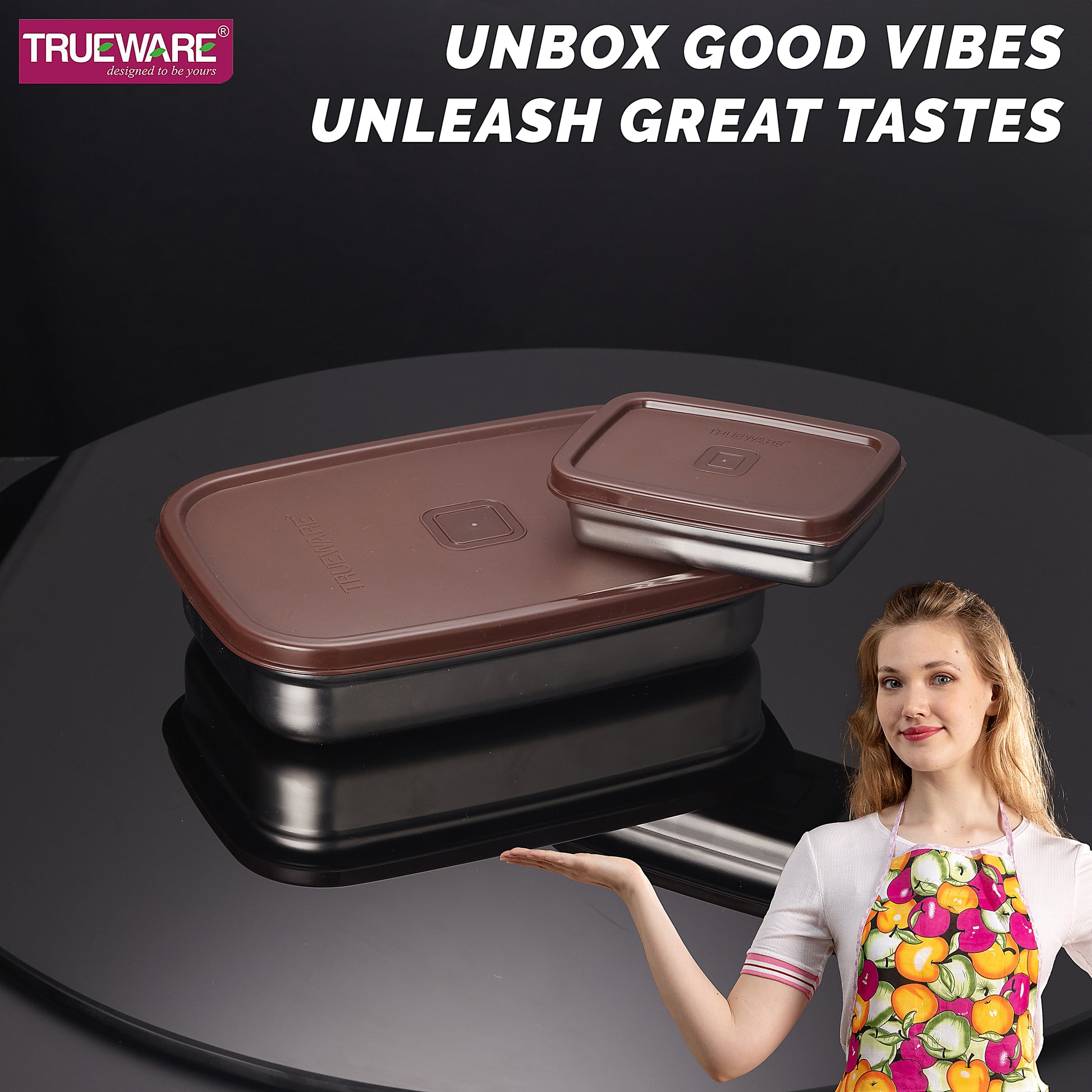 Trueware Bent Steel Stainless Steel Compact Big Steel Lunch Box