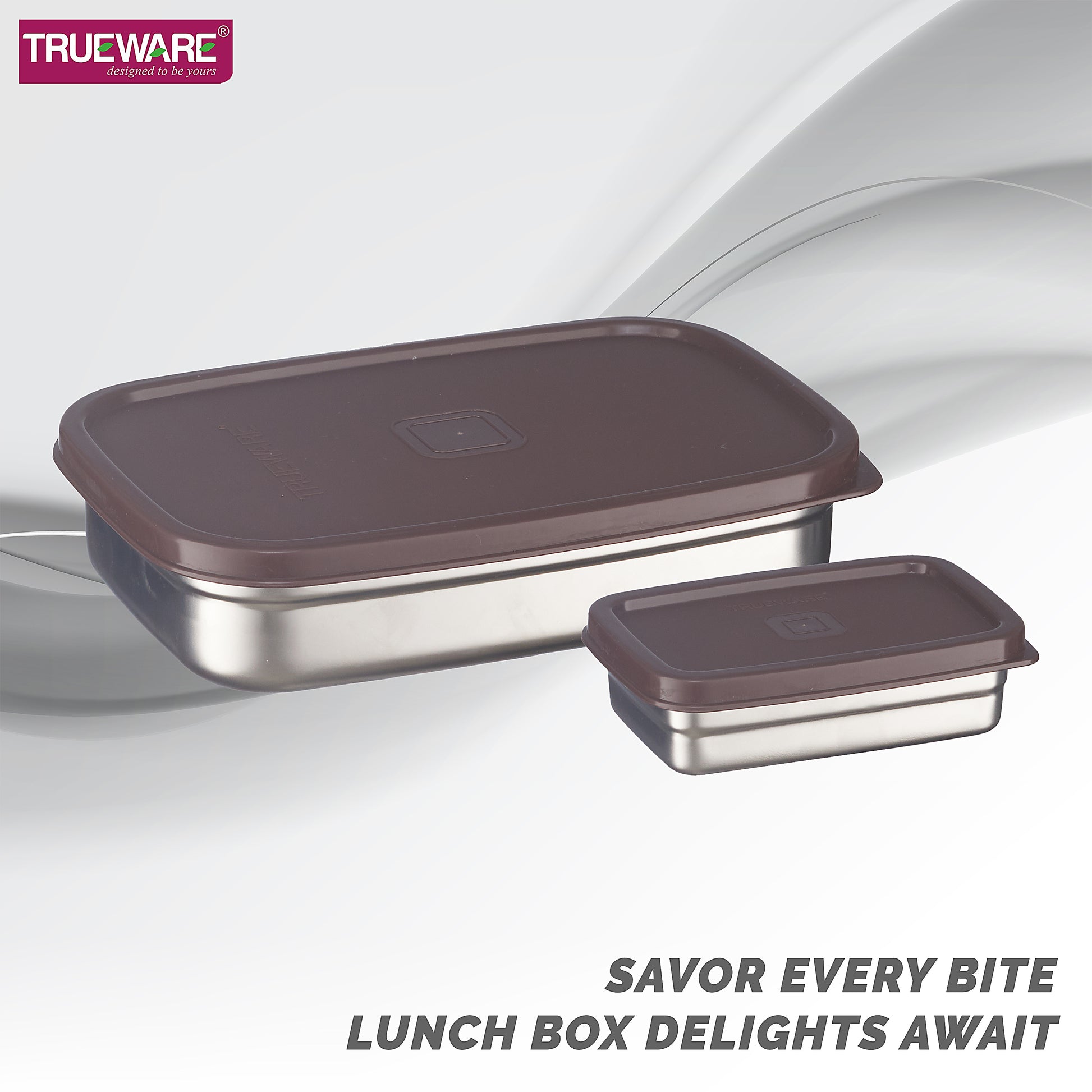 Trueware Bent Steel Stainless Steel Compact Big Steel Lunch Box