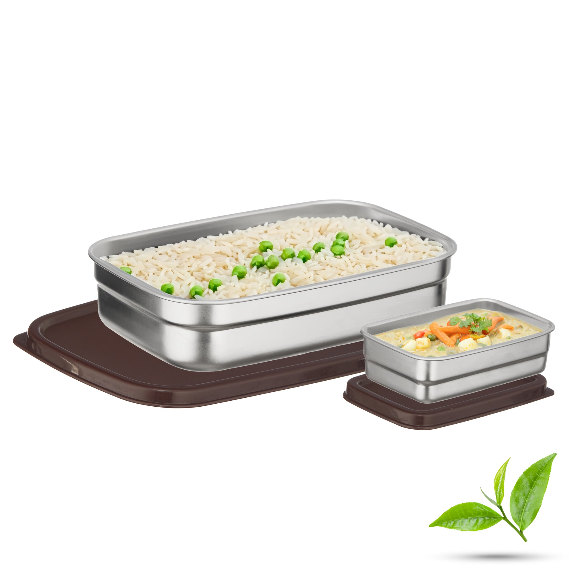 Trueware Bent Steel Stainless Steel Compact Big Steel Lunch Box
