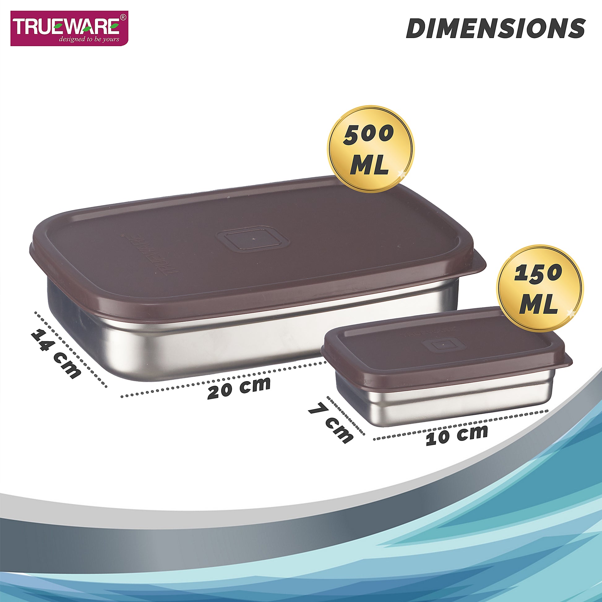 Trueware Bent Steel Stainless Steel Compact Big Steel Lunch Box