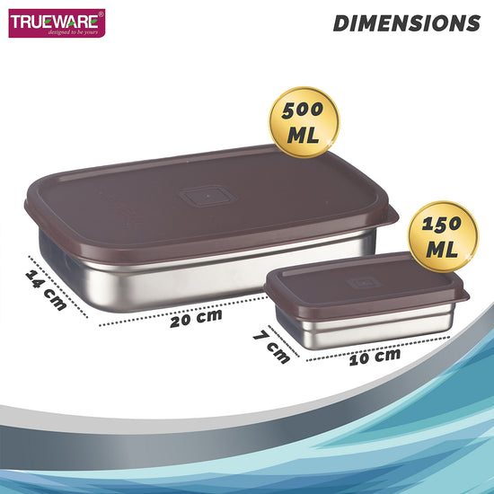 Trueware Bent Steel Stainless Steel Compact Big Steel Lunch Box