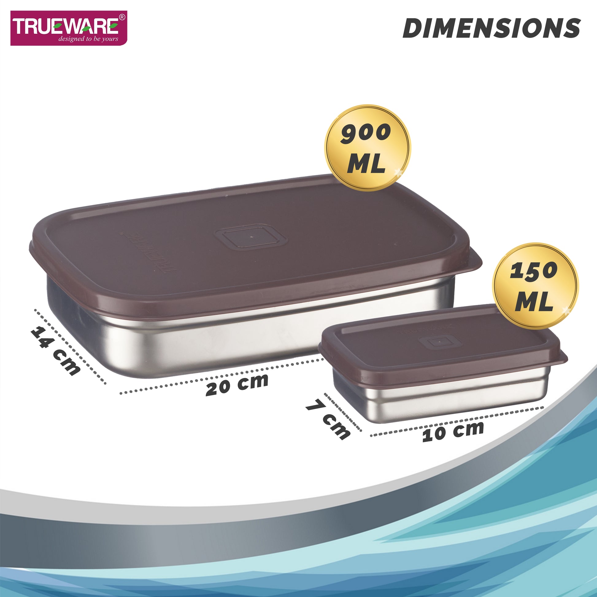 Trueware Bent Steel Stainless Steel Compact Big Steel Lunch Box