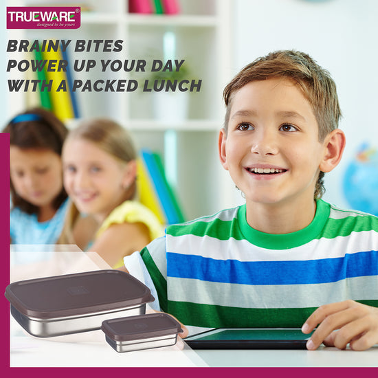 Trueware Bent Steel Stainless Steel Compact Big Steel Lunch Box