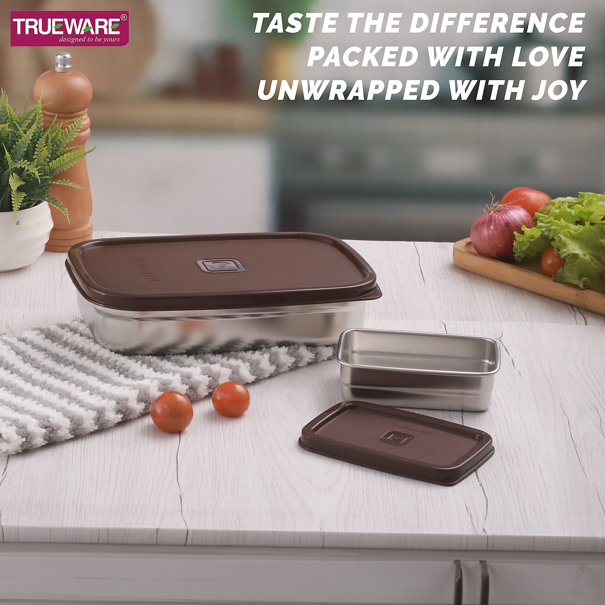 Trueware Bent Steel Stainless Steel Compact Big Steel Lunch Box