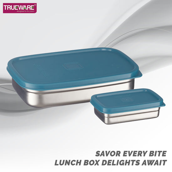 Trueware Bent Steel Stainless Steel Compact Big Steel Lunch Box