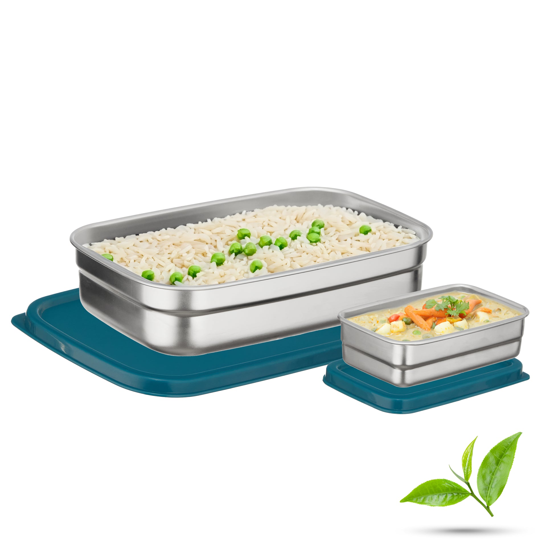 Trueware Bent Steel Stainless Steel Compact Big Steel Lunch Box