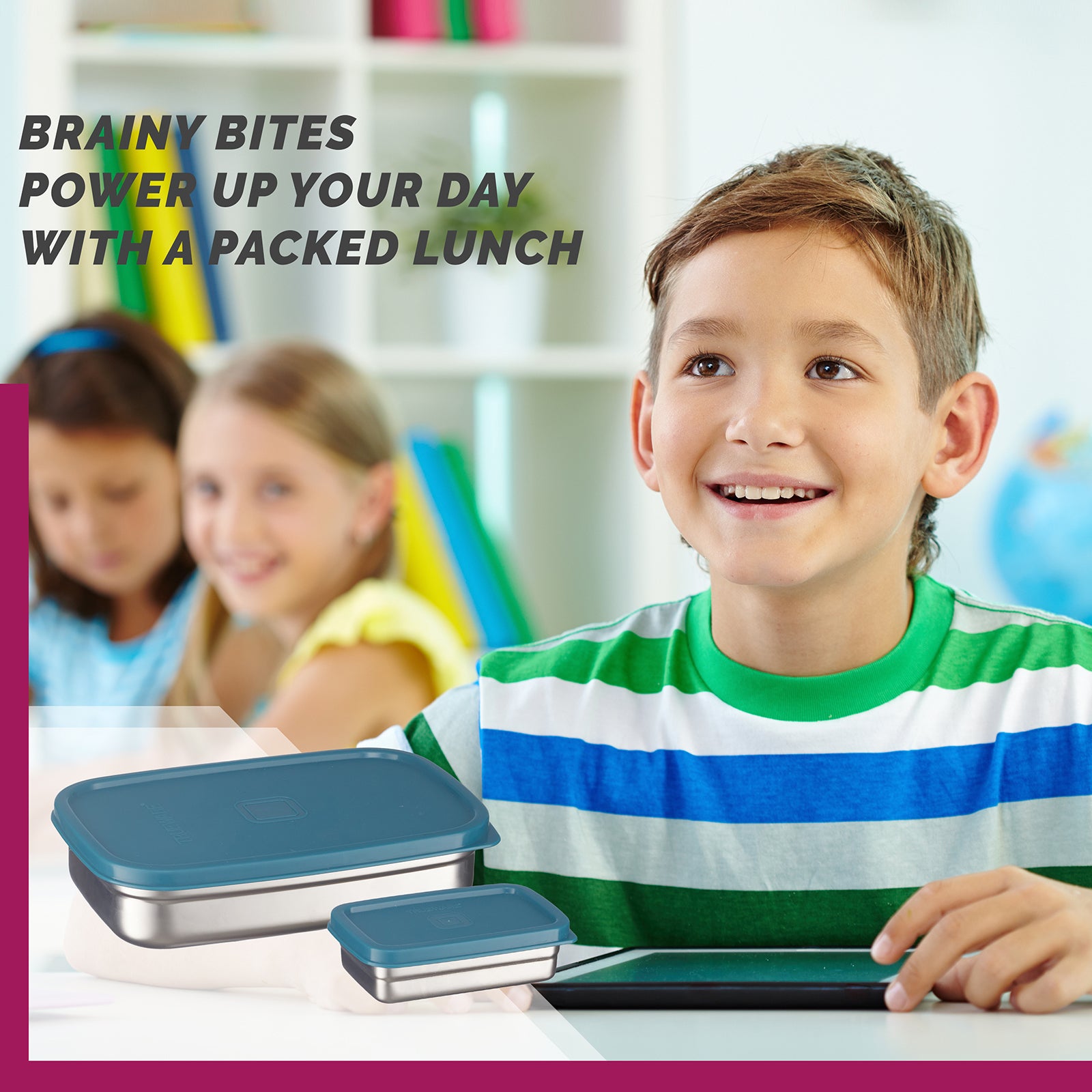 Trueware Bent Steel Stainless Steel Compact Big Steel Lunch Box