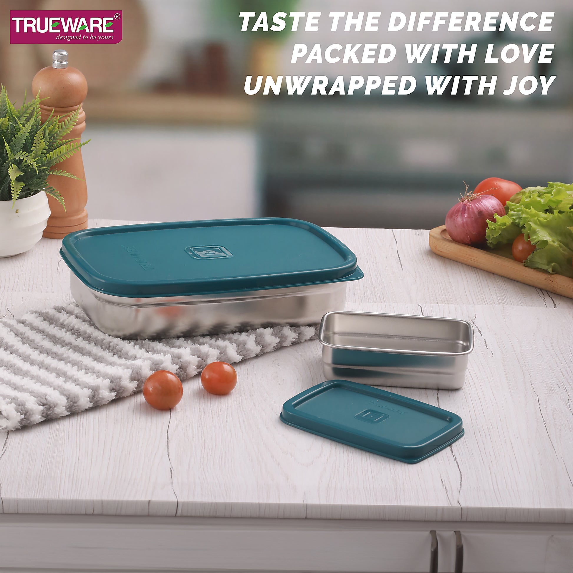 Trueware Bent Steel Stainless Steel Compact Big Steel Lunch Box