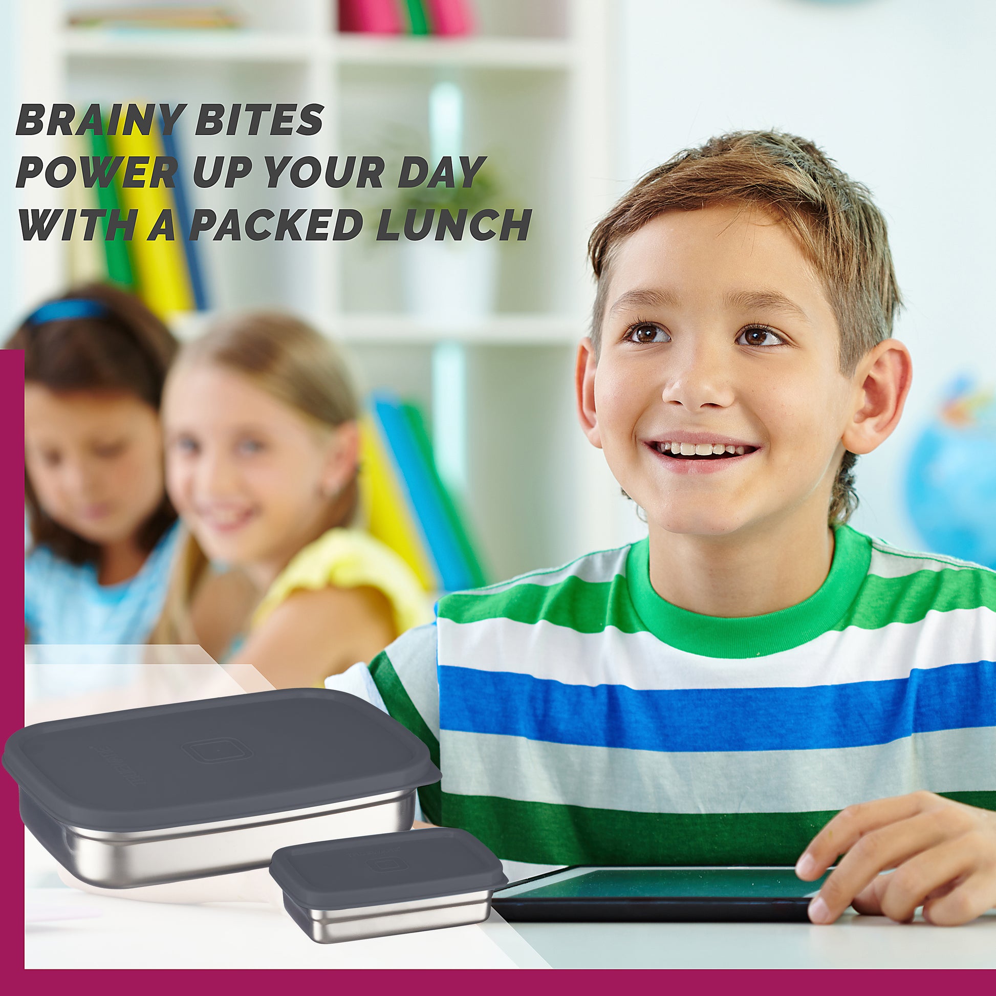 Trueware Bent Steel Stainless Steel Compact Big Steel Lunch Box