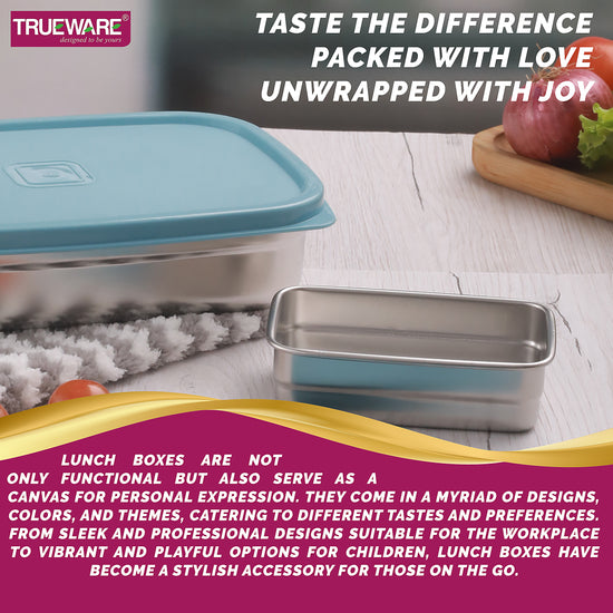 Trueware Bent Steel Stainless Steel Compact Big Steel Lunch Box