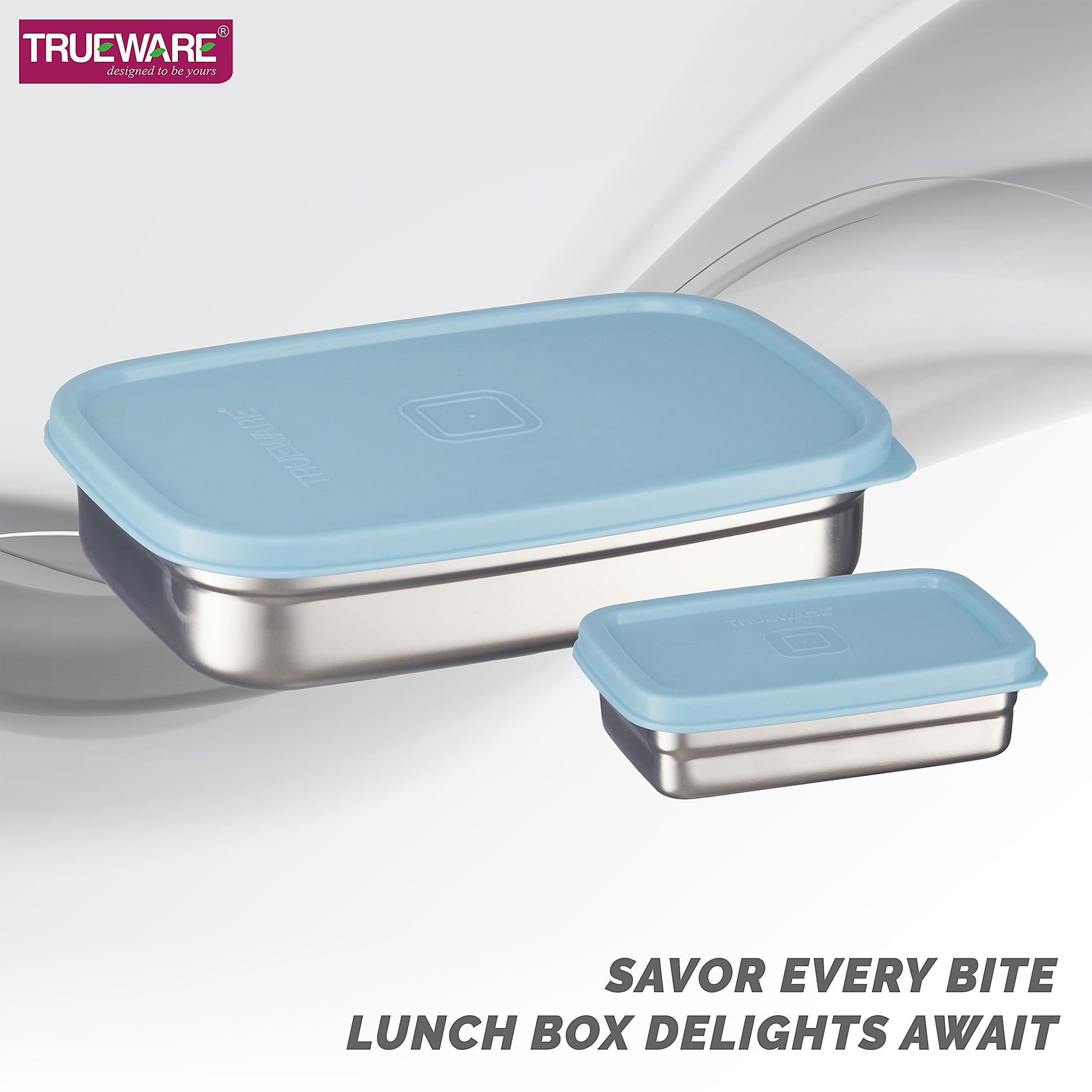 Trueware Bent Steel Stainless Steel Compact Big Steel Lunch Box
