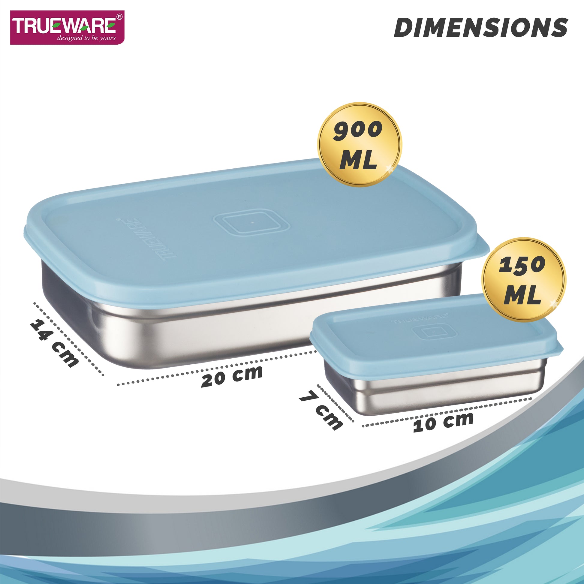 Trueware Bent Steel Stainless Steel Compact Big Steel Lunch Box