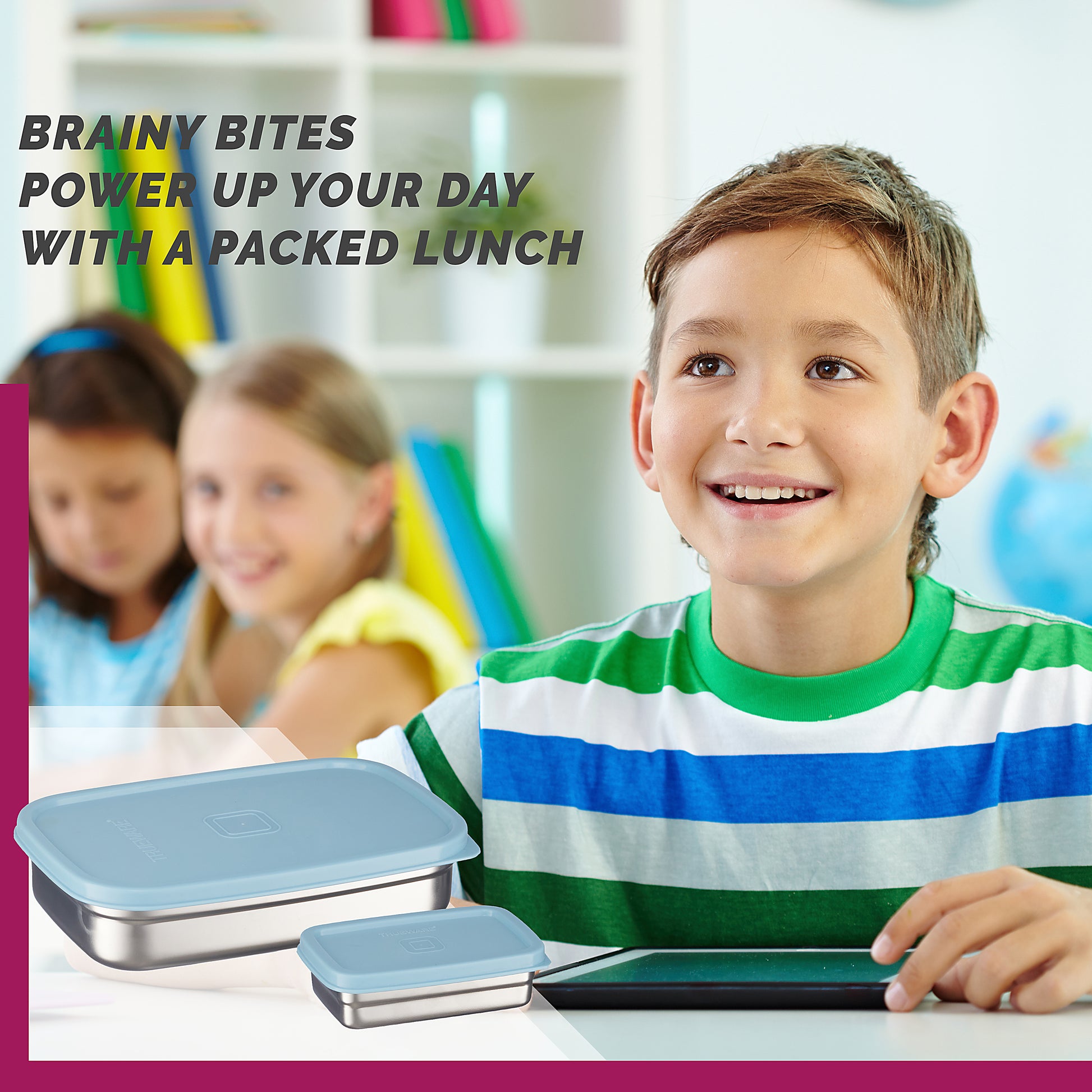 Trueware Bent Steel Stainless Steel Compact Big Steel Lunch Box