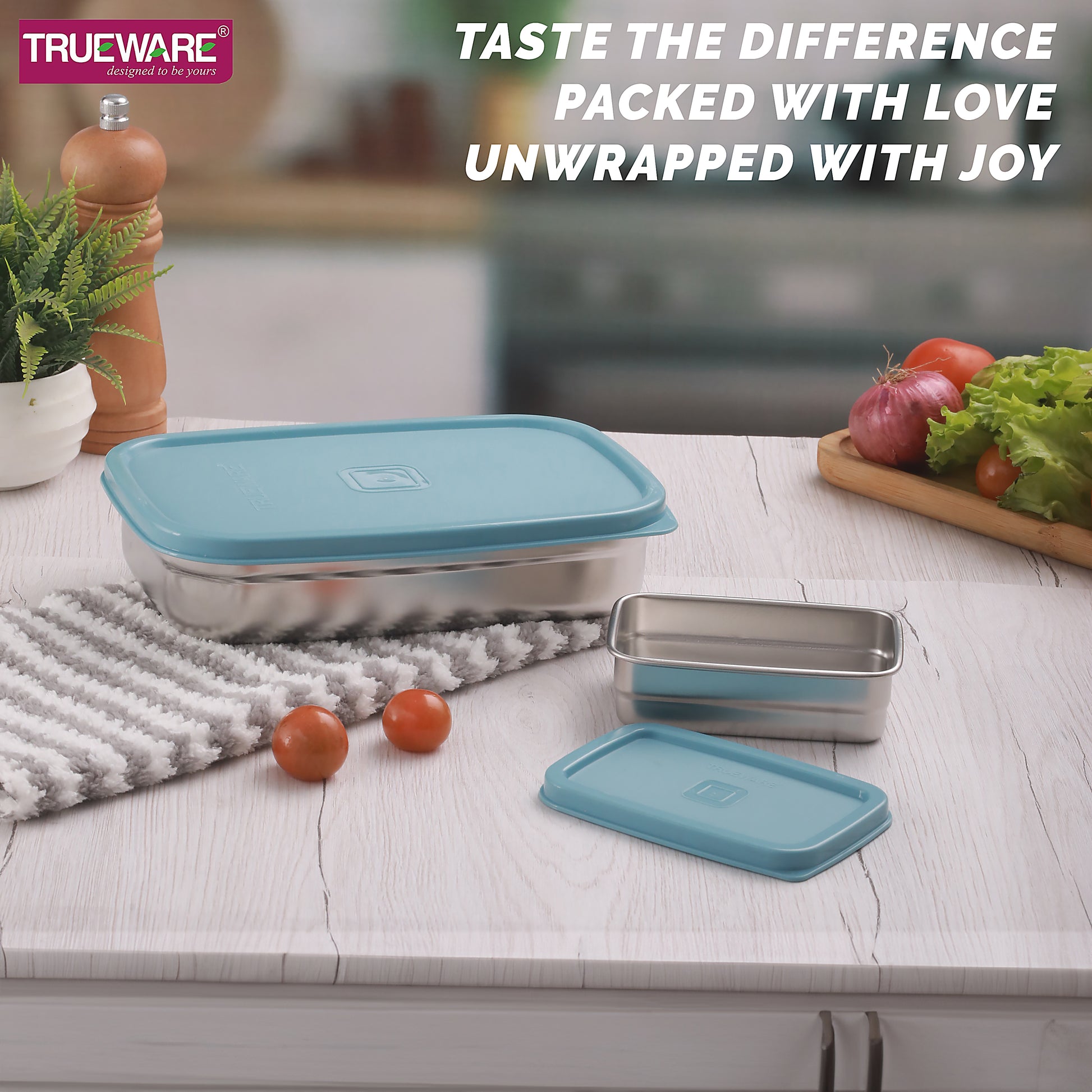 Trueware Bent Steel Stainless Steel Compact Big Steel Lunch Box