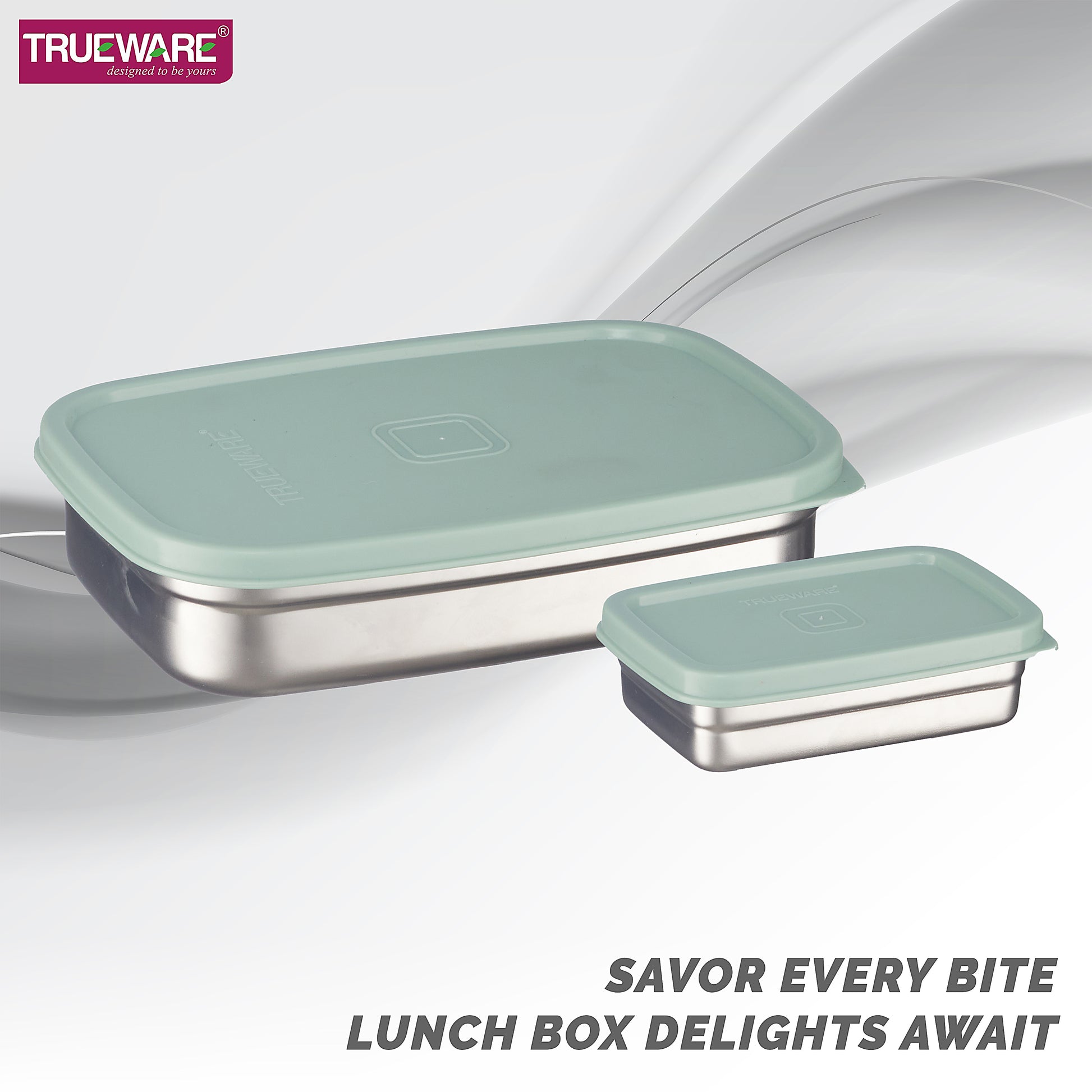 Trueware Bent Steel Stainless Steel Compact Big Steel Lunch Box