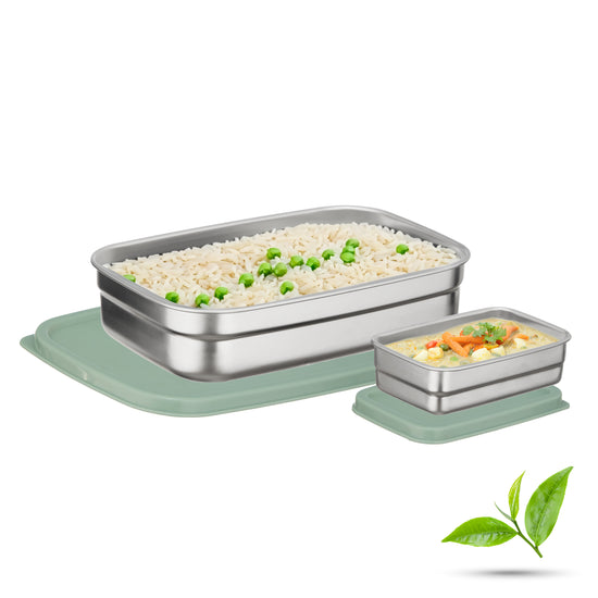 Trueware Bent Steel Stainless Steel Compact Big Steel Lunch Box
