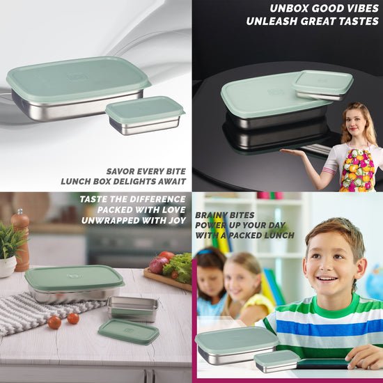 Trueware Bent Steel Stainless Steel Compact Big Steel Lunch Box