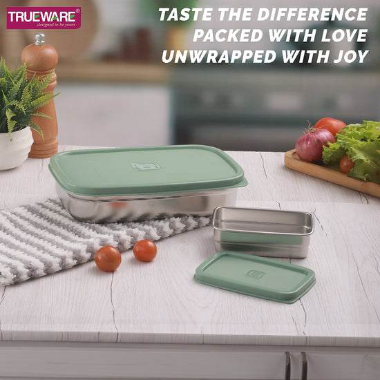 Trueware Bent Steel Stainless Steel Compact Big Steel Lunch Box