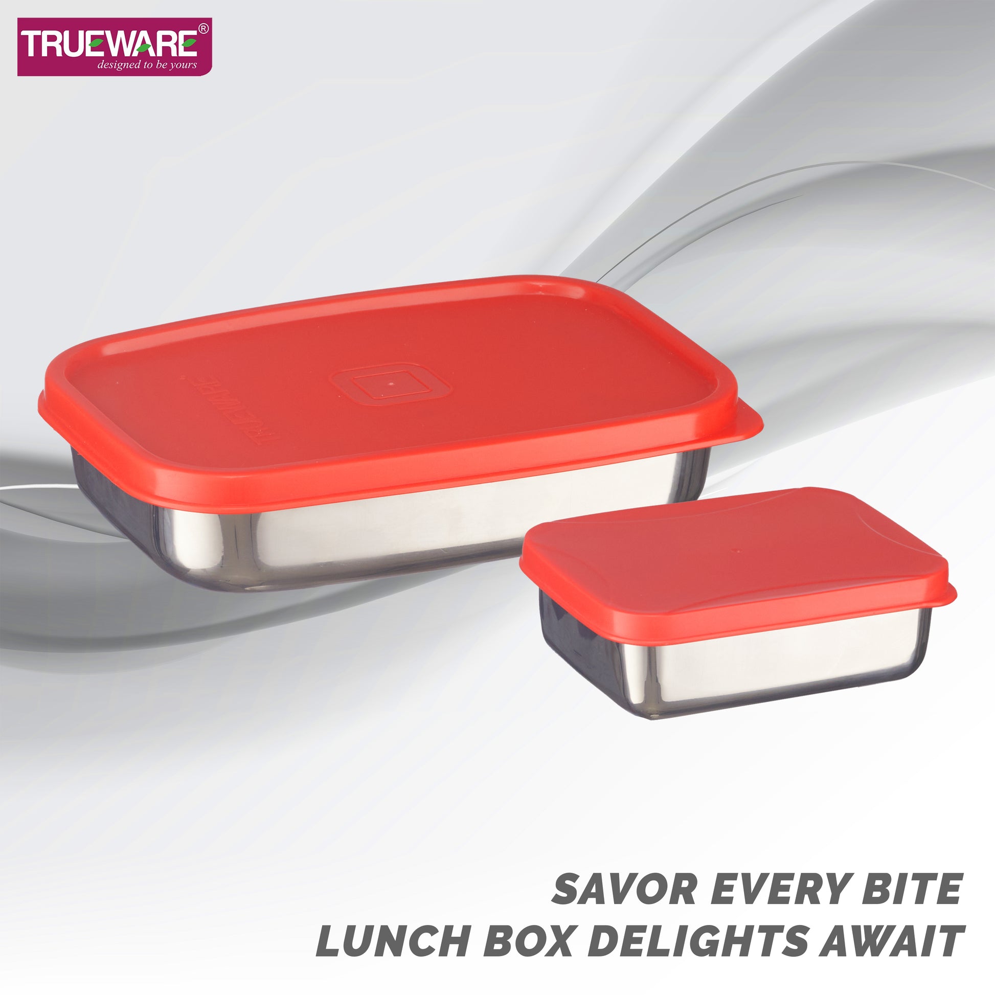 Trueware Bent Steel Stainless Steel Compact Big Steel Lunch Box