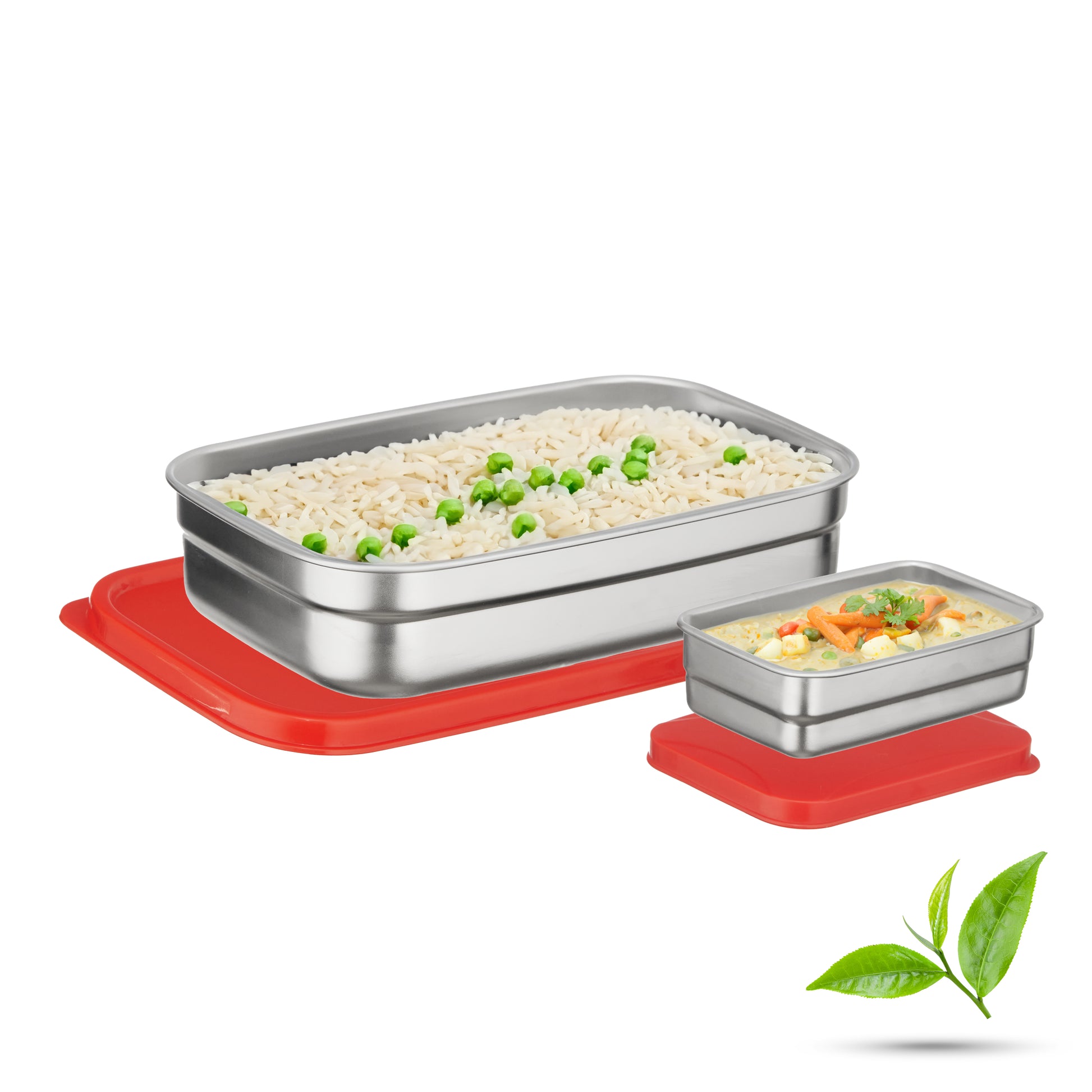 Trueware Bent Steel Stainless Steel Compact Big Steel Lunch Box