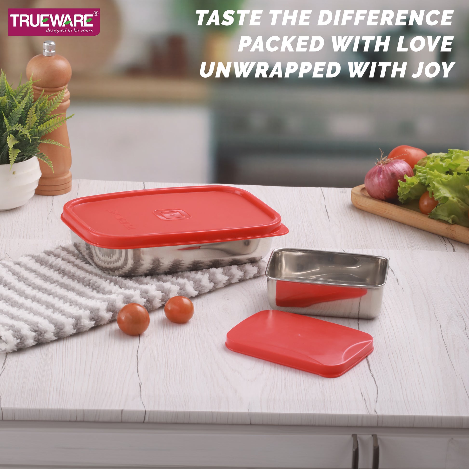 Trueware Bent Steel Stainless Steel Compact Big Steel Lunch Box