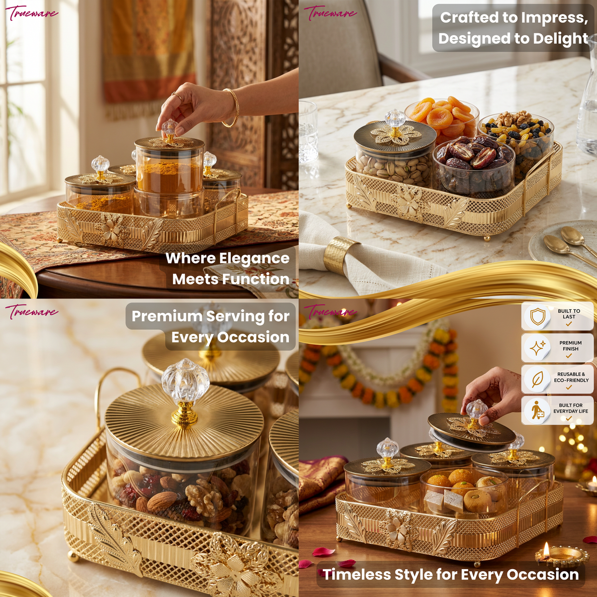 Trueware Crown Elegant Luxury Serving Set
