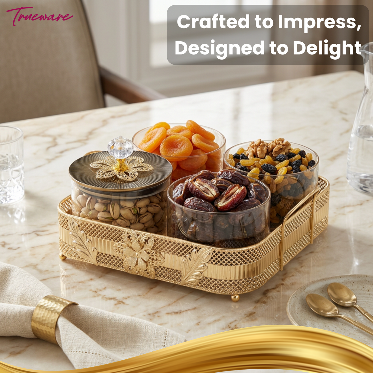 Trueware Crown Elegant Luxury Serving Set