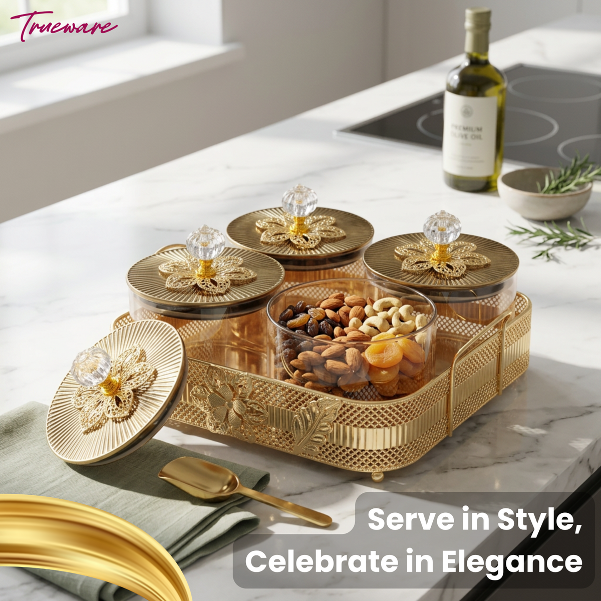 Trueware Crown Elegant Luxury Serving Set