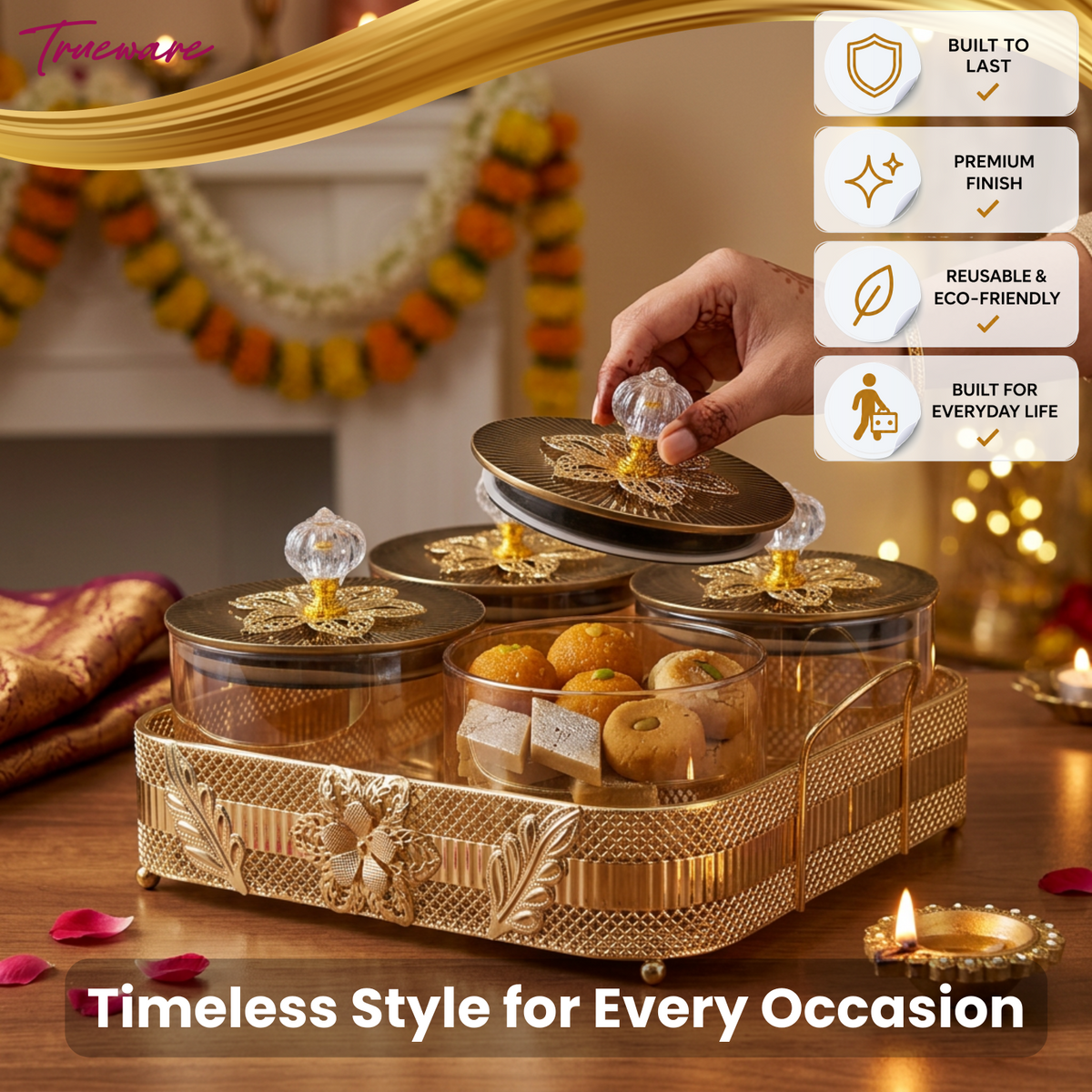 Trueware Crown Elegant Luxury Serving Set