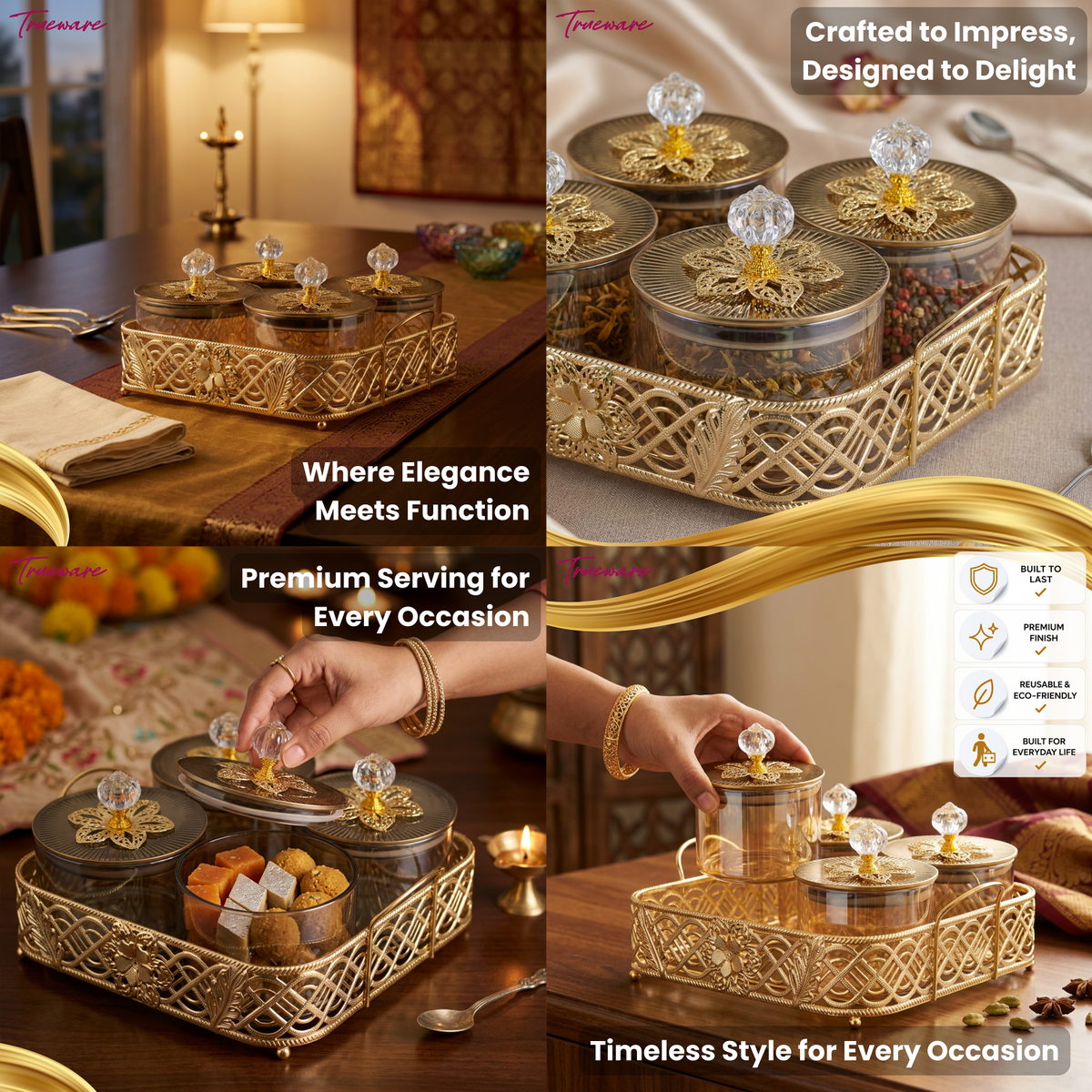 Trueware Crown Elegant Luxury Serving Set