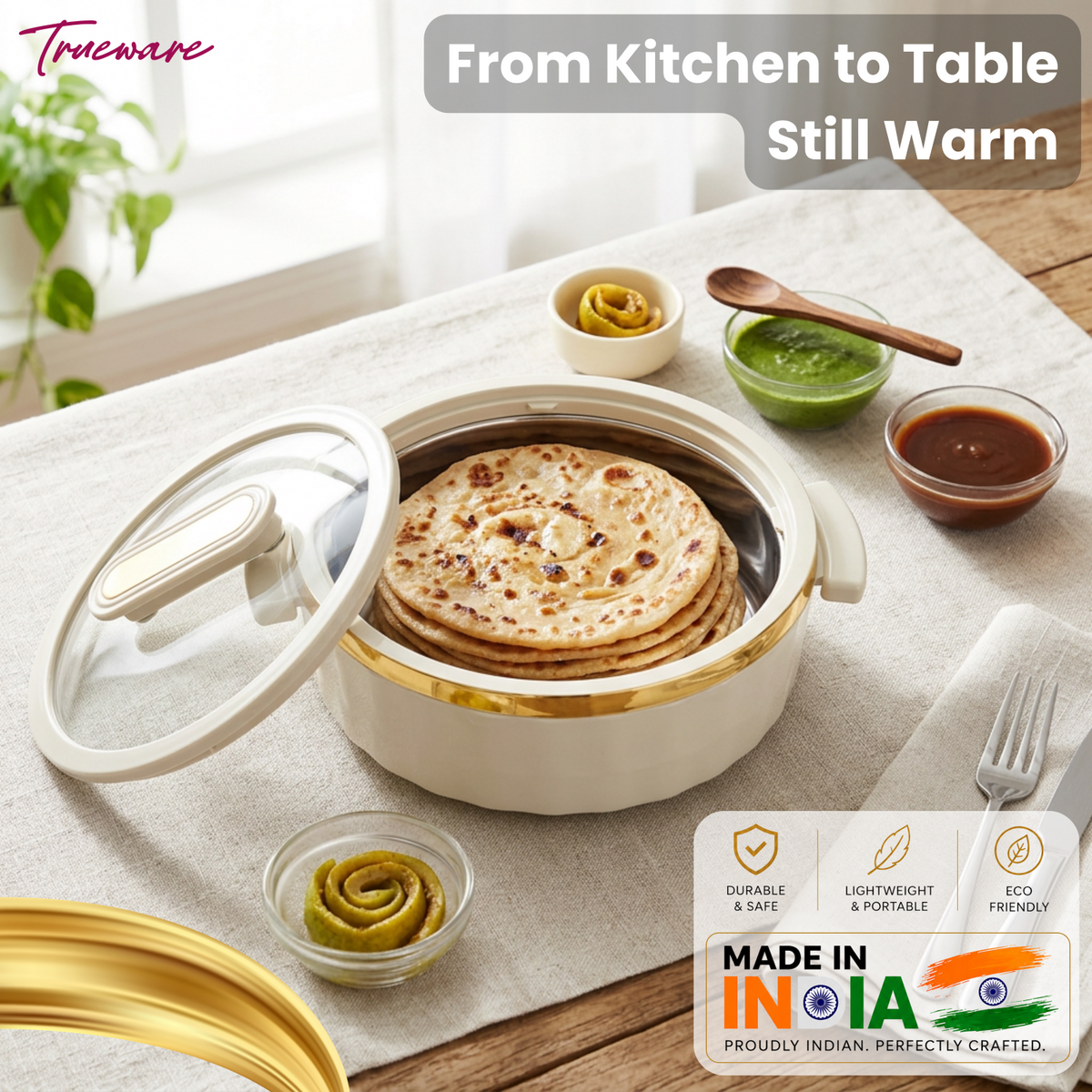 Trueware Celebration Glass Lid Casserole | 1300 ml
