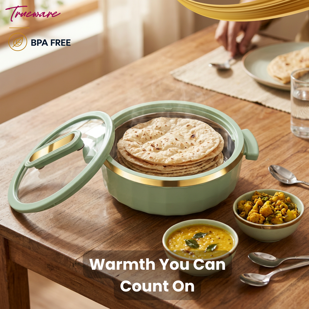 Trueware Celebration Glass Lid Casserole | 1300 ml