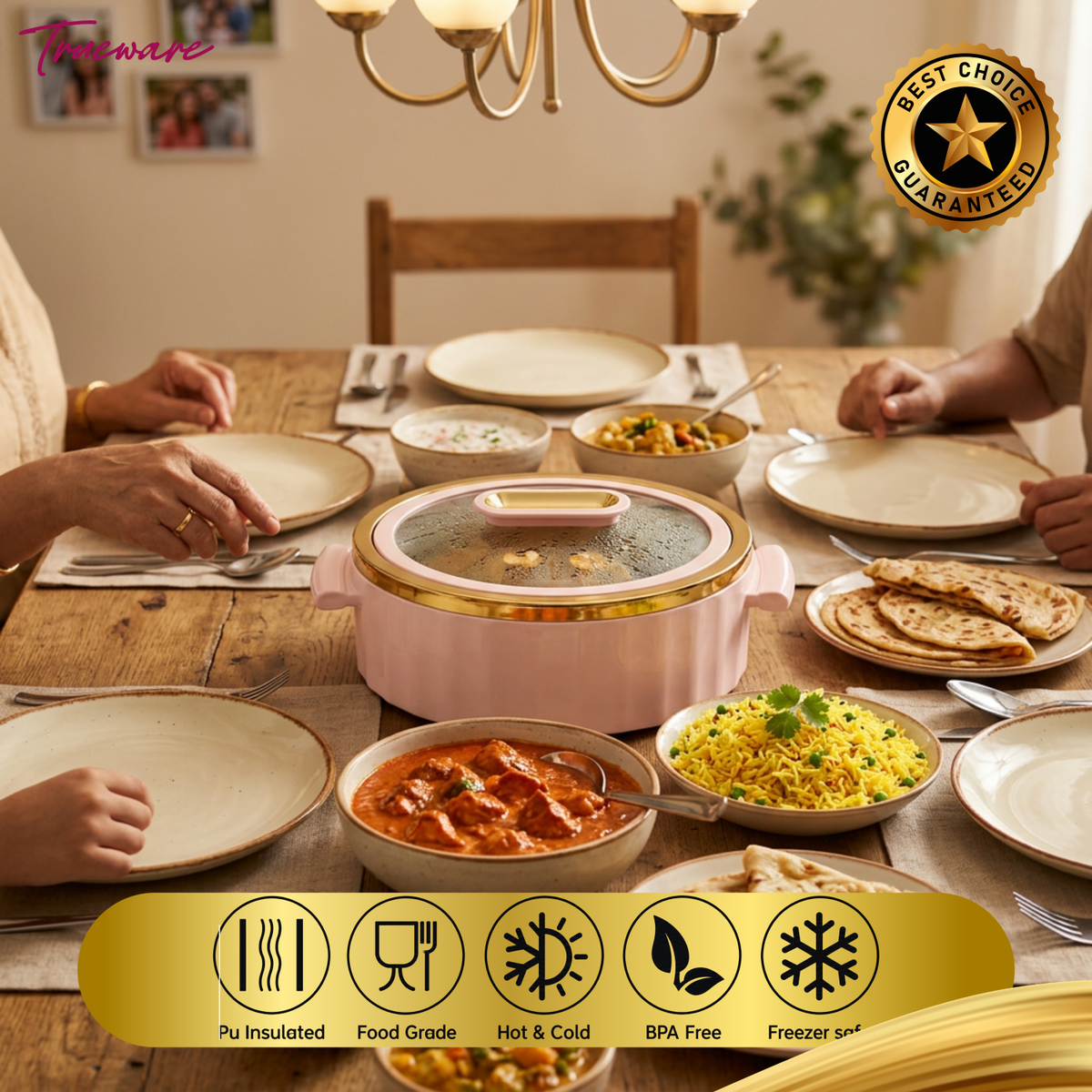 Trueware Celebration Glass Lid Casserole | 1300 ml