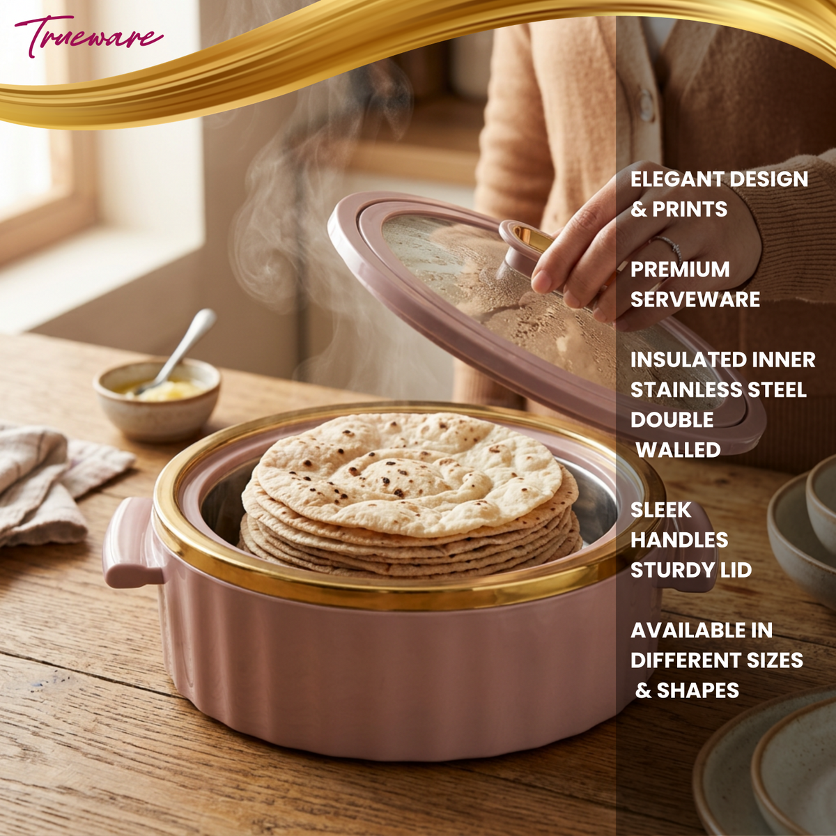 Trueware Celebration Glass Lid Casserole | 1300 ml