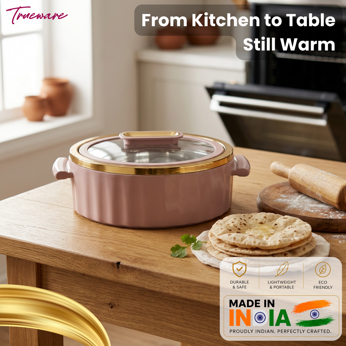 Trueware Celebration Glass Lid Casserole | 1300 ml