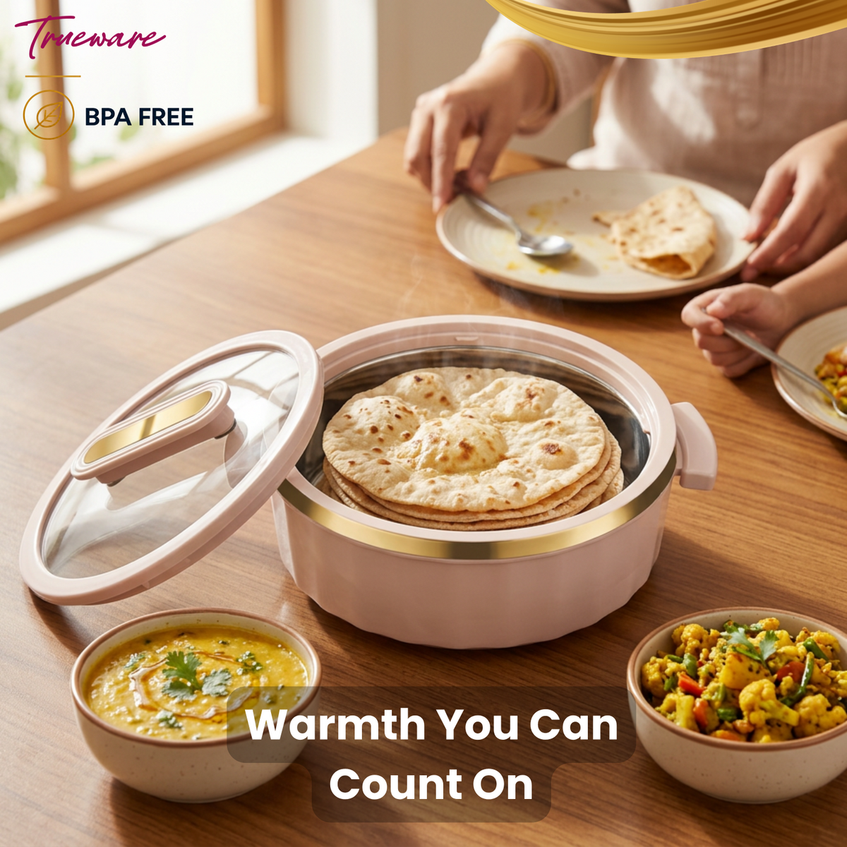 Trueware Celebration Glass Lid Casserole | 1300 ml