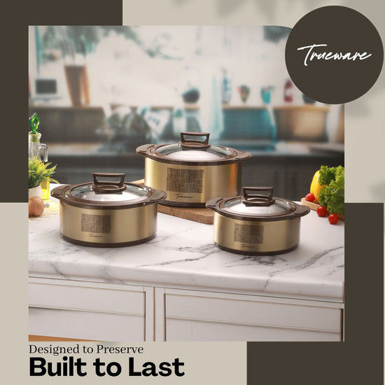 Trueware Insulated Glass Casserole Set-3