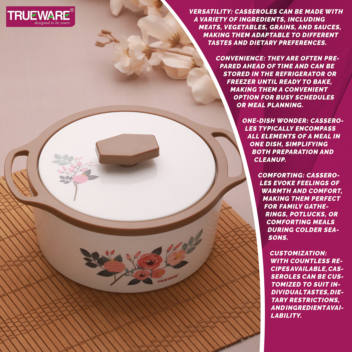 Floraa Insulated Casserole | 750 ml