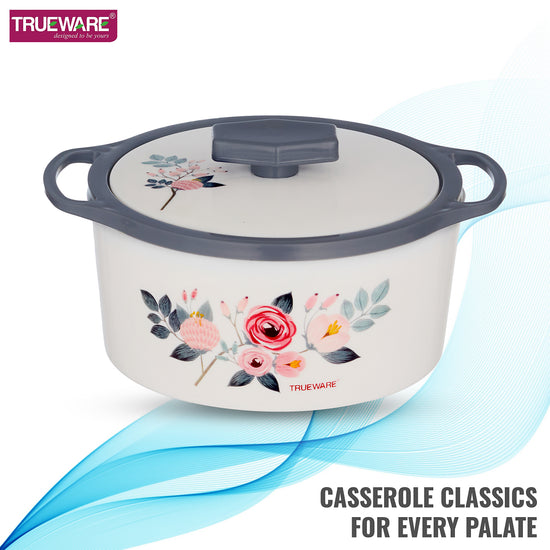 Floraa Casserole | 3000 Ml | Thermoware Casserole | Bpa Free | Inner Steel Outer Plastic