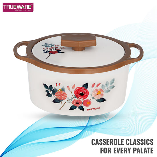 Floraa Casserole | 3000 Ml | Thermoware Casserole | Bpa Free | Inner Steel Outer Plastic